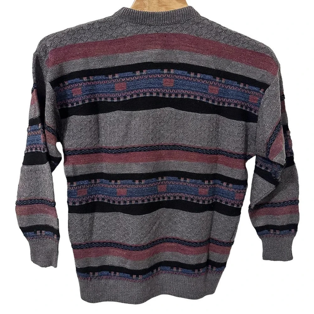 VINTAGE MENS XL SALMON RIVER TRADERS ACRYLIC WOOL SWEATER 90S EMO‎ DAD RETRO